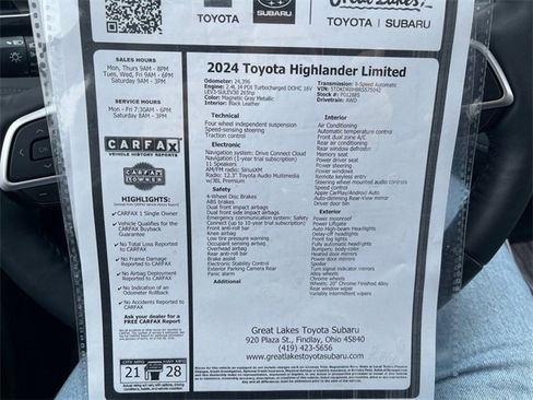 Used 2024 Toyota Highlander Limited image 28