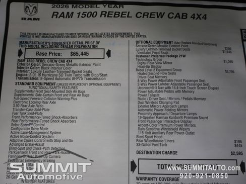 New 2026 RAM 1500 Rebel AWD/4WD image 40