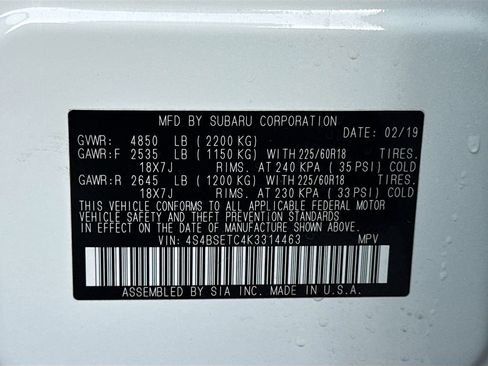 Used 2019 Subaru Outback 3.6R Touring w/ Popular Package #3A image 43