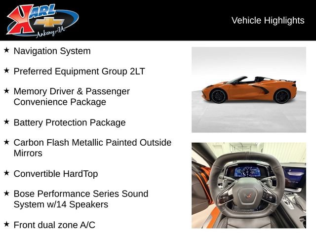 Certified 2023 Chevrolet Corvette Stingray Preferred Conv w/ Battery Protection Package RWD image 2