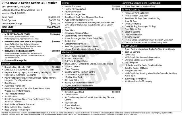 Used 2023 BMW 330i xDrive Sedan w/ M Sport Package AWD/4WD image 20