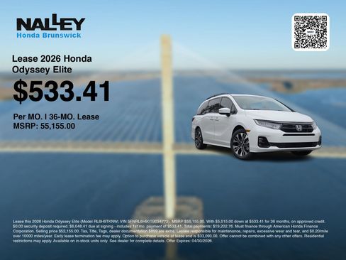 New 2026 Honda Odyssey Elite image 3