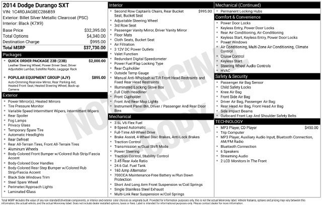 Used 2014 Dodge Durango SXT w/ Quick Order Package 23B AWD/4WD image 6