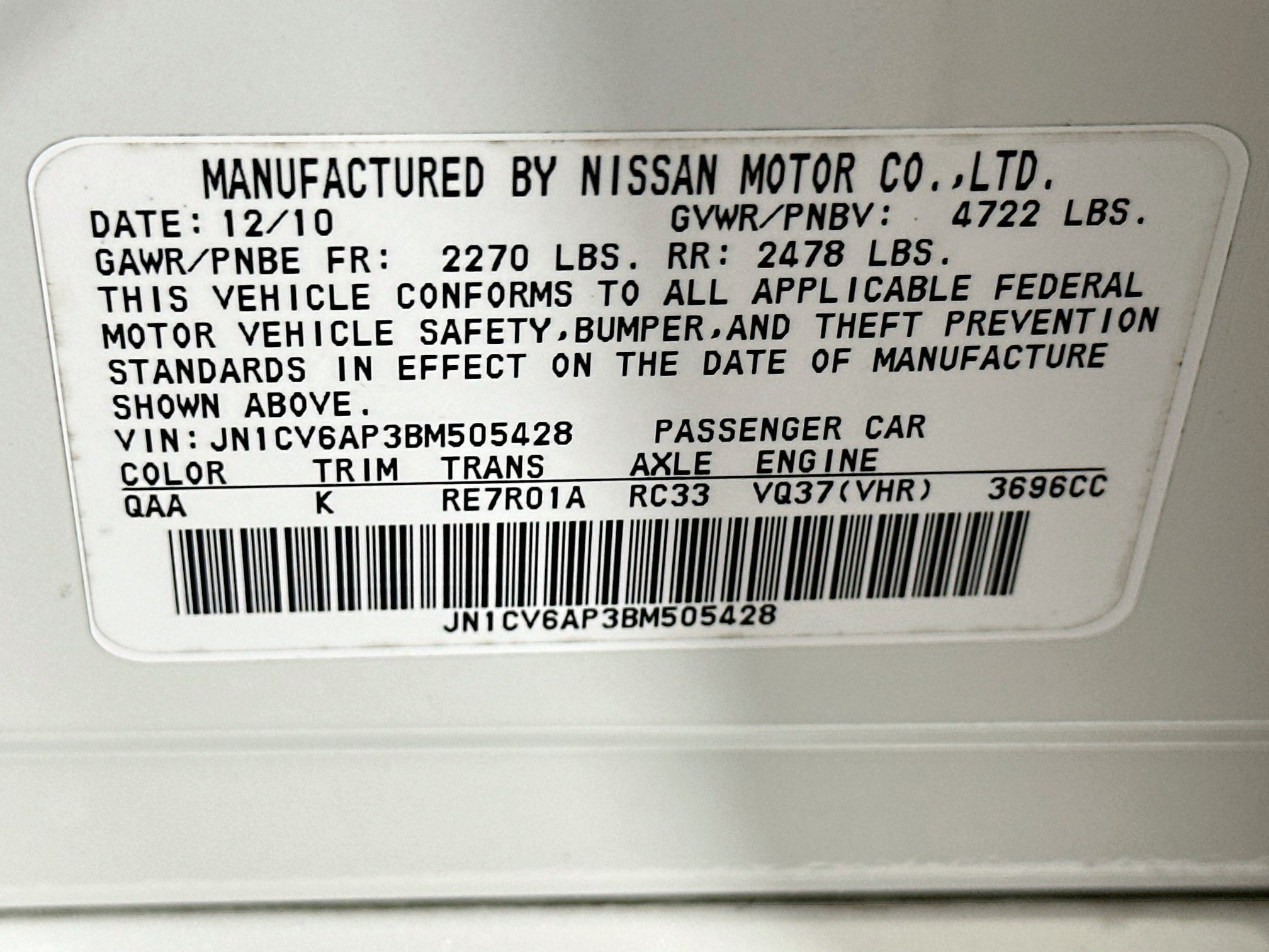 Used 2011 INFINITI G37 Journey w/ Sport Pkg - RWD image 12