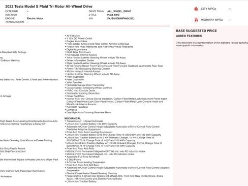 Used 2022 Tesla Model S Plaid image 1