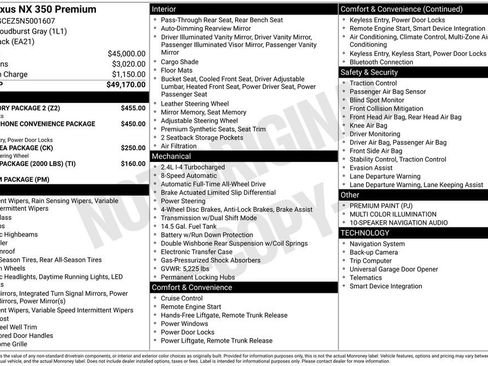 Used 2022 Lexus NX 350 AWD w/ Accessory Package 2 image 1