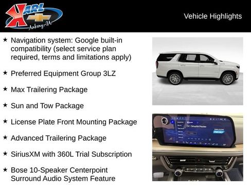 Certified 2025 Chevrolet Tahoe High Country w/ Sun And Tow Package AWD/4WD image 2