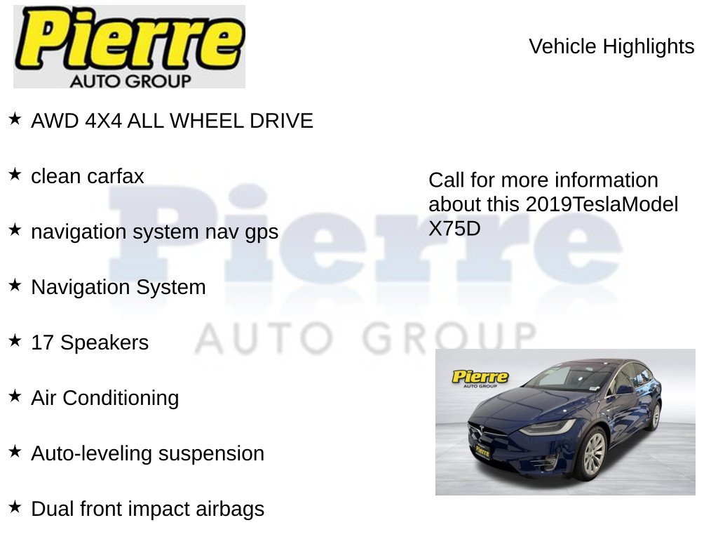 Used 2019 Tesla Model X 75D AWD/4WD image 7