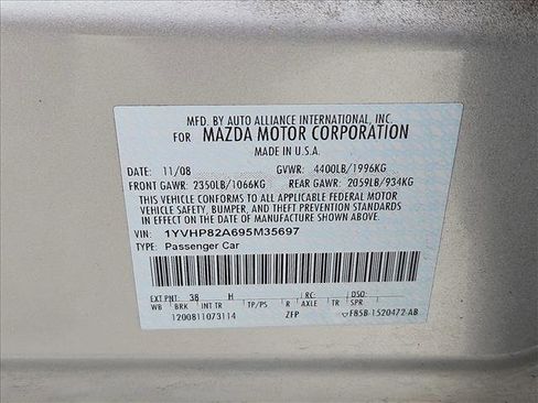 Used 2009 MAZDA MAZDA6 i Grand Touring w/ Moonroof & Bose Pkg image 20