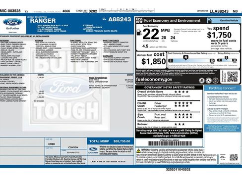 Used 2020 Ford Ranger XL w/ FX4 Off-Road Package image 9