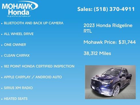 Certified 2023 Honda Ridgeline RTL image 8