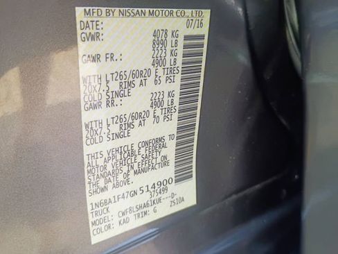 Used 2016 Nissan Titan SV AWD/4WD image 23