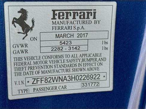 Certified 2017 Ferrari GTC4Lusso AWD/4WD image 29