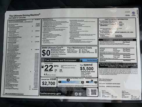 New 2027 BMW X7 xDrive40i w/ Executive Package AWD/4WD image 47