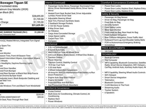 Used 2021 Volkswagen Tiguan SE w/ Panoramic Sunroof Package AWD/4WD image 5