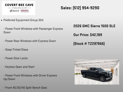 New 2026 GMC Sierra 1500 SLE w/ Preferred Package RWD image 7