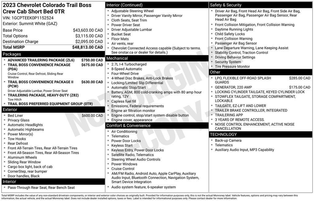 Used 2023 Chevrolet Colorado Trail Boss w/ Advanced Trailering Package AWD/4WD image 4