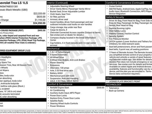 Used 2022 Chevrolet Trax LS w/ Tint and Cruise Package AWD/4WD image 33