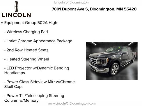 Used 2022 Ford F150 Lariat w/ Equipment Group 502A High image 9