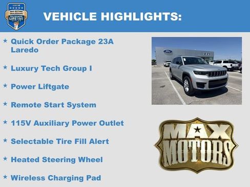 Used 2023 Jeep Grand Cherokee L Laredo w/ Luxury Tech Group I AWD/4WD image 6