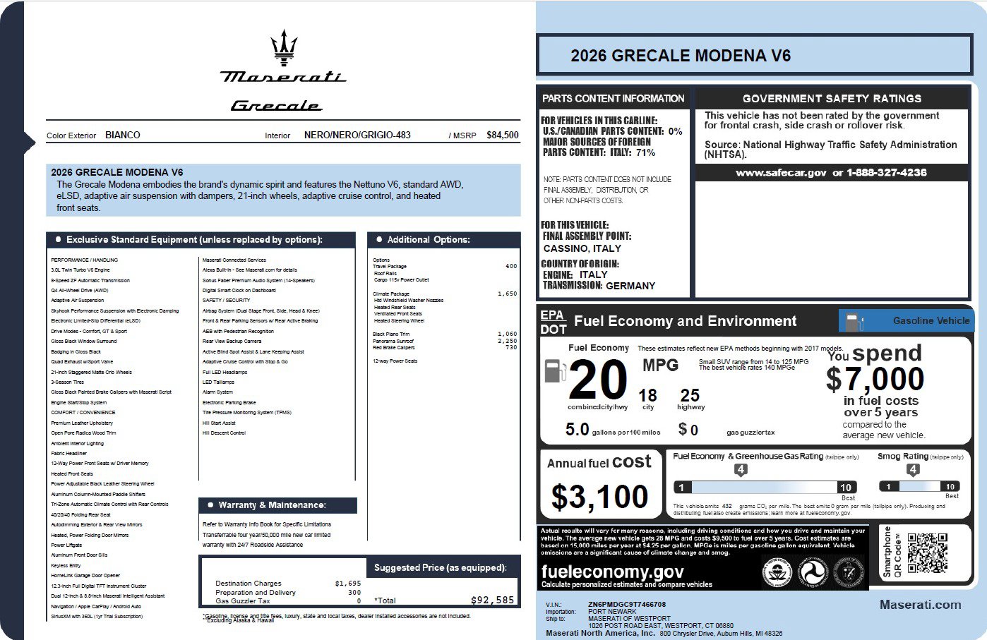 New 2026 Maserati Grecale Modena AWD/4WD image 23