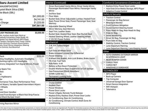 Used 2023 Subaru Ascent Limited w/ Technology Package image 48