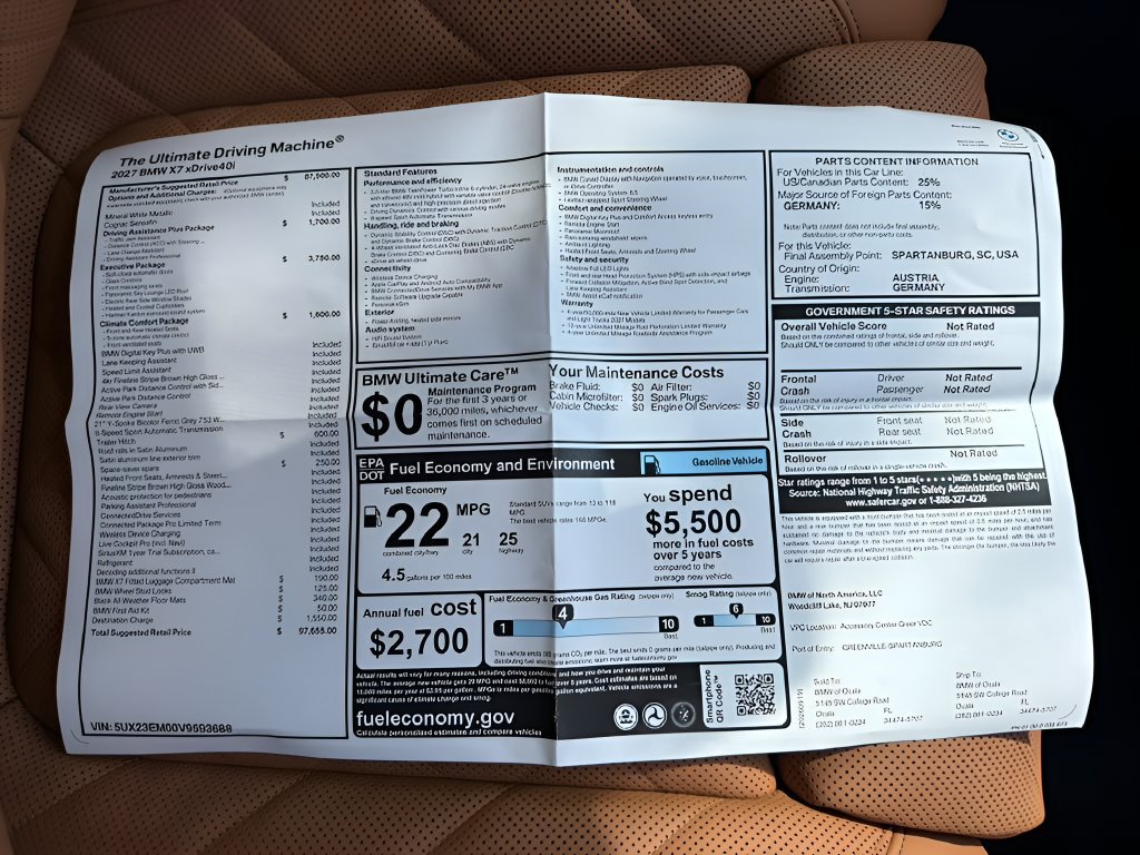 New 2027 BMW X7 xDrive40i w/ Executive Package AWD/4WD image 25