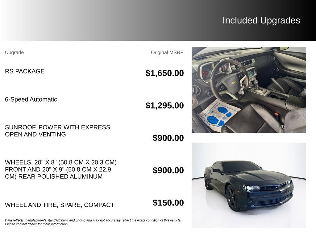 Used 2015 Chevrolet Camaro LT w/ RS Package RWD image 5