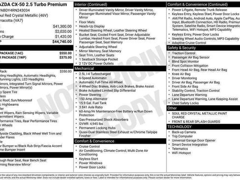 Certified 2024 MAZDA CX-50 AWD 2.5 Turbo w/ Accent Package image 36