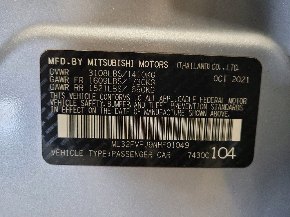 Used 2022 Mitsubishi Mirage G4 SE FWD image 33