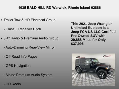 Certified 2021 Jeep Wrangler Unlimited Rubicon w/ Dual Top Group image 14