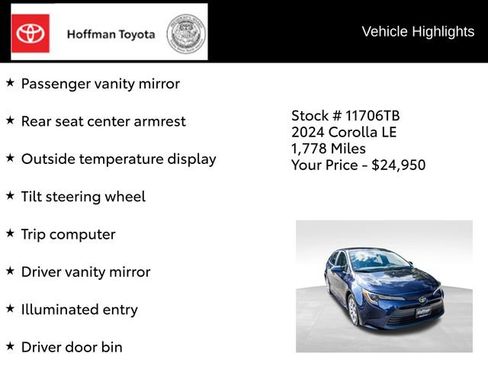 Used 2024 Toyota Corolla LE FWD image 35