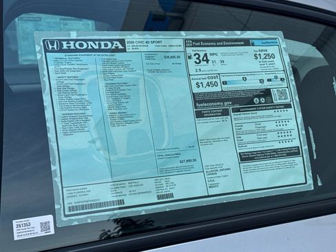 New 2026 Honda Civic Sport image 30