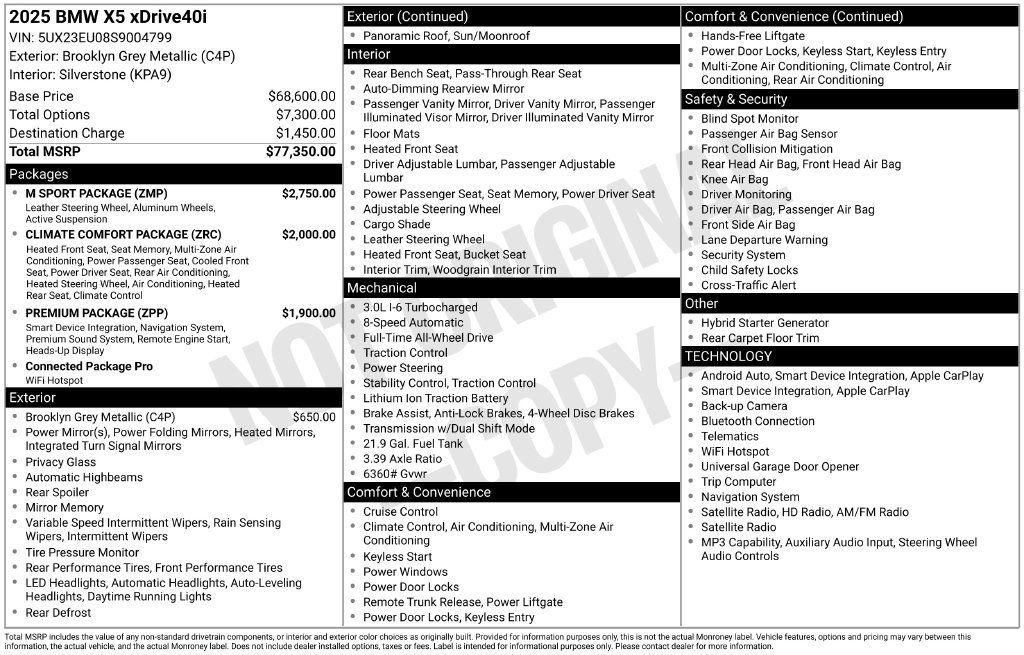 Used 2025 BMW X5 xDrive40i w/ M Sport Package AWD/4WD image 5