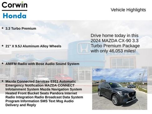 Used 2024 MAZDA CX-90 3.3 Turbo w/ Premium Package AWD/4WD image 6