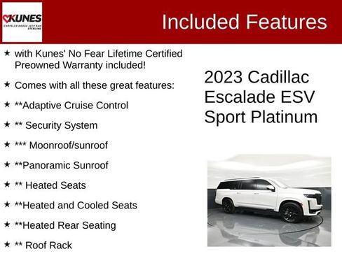 Used 2023 Cadillac Escalade ESV Sport Platinum w/ LPO, ONYX Package AWD/4WD image 2