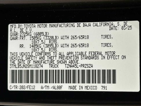 Certified 2025 Toyota Tacoma TRD Sport AWD/4WD image 42