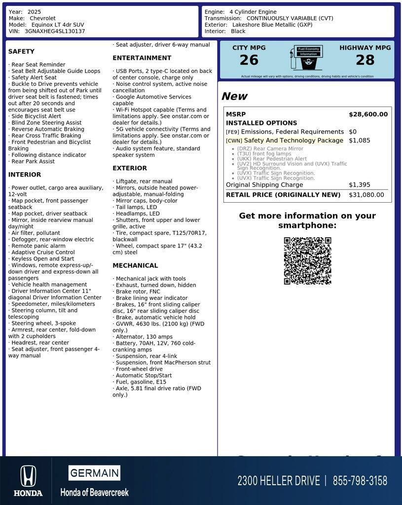 Used 2025 Chevrolet Equinox LT w/ Safety and Technology Package FWD image 31