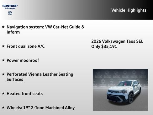 New 2026 Volkswagen Taos SEL AWD/4WD image 7