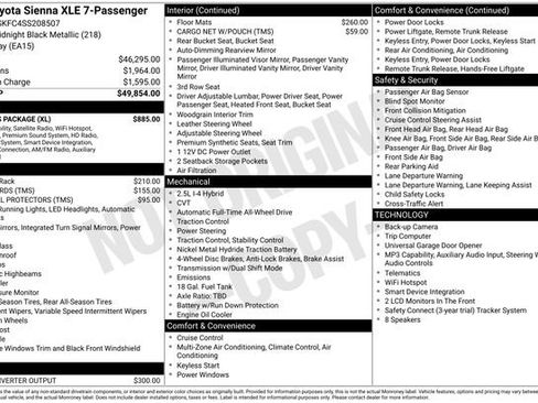 Certified 2025 Toyota Sienna XLE w/ XLE Plus Package AWD/4WD image 38