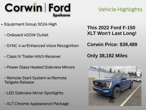 Used 2022 Ford F150 XLT w/ Equipment Group 302A High AWD/4WD image 6