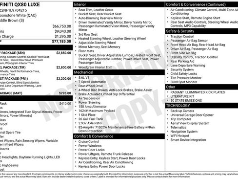 Used 2020 INFINITI QX80 Luxe w/ Sensory Package image 2