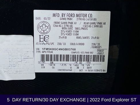 Used 2022 Ford Explorer ST w/ ST Street Pack image 39