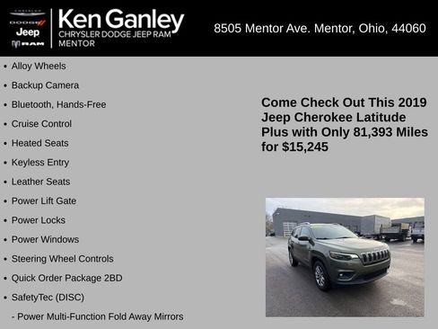 Used 2019 Jeep Cherokee Latitude Plus w/ Cold Weather Group image 5