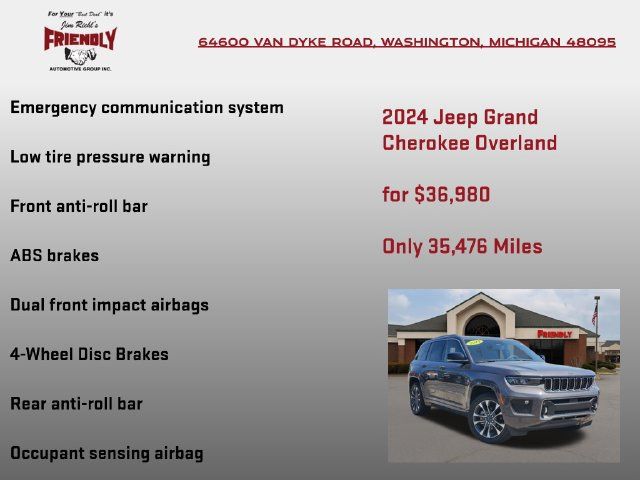 Certified 2024 Jeep Grand Cherokee Overland w/ Luxury Tech Group IV AWD/4WD image 30