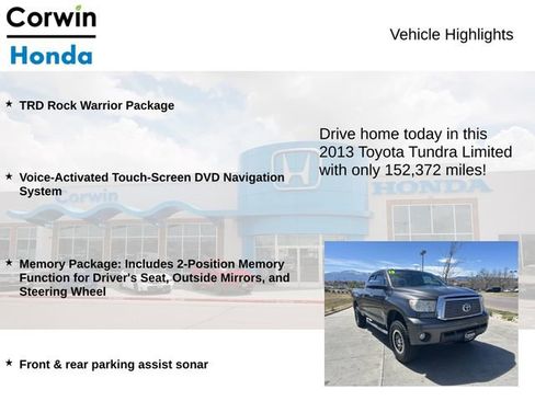 Used 2013 Toyota Tundra Limited w/ TRD Rock Warrior Pkg AWD/4WD image 7