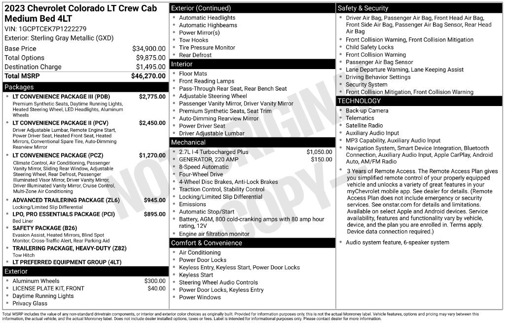 Used 2023 Chevrolet Colorado LT w/ LT Convenience Package III AWD/4WD image 24