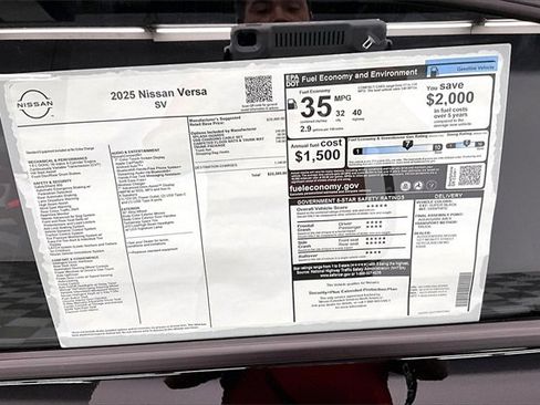 New 2025 Nissan Versa SV w/ Trunk Package image 34