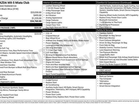 Used 2025 MAZDA MX-5 Miata Club w/ Weather Package RWD image 3
