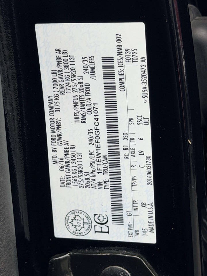 Used 2016 Ford F150 XLT w/ Equipment Group 302A Luxury AWD/4WD image 20